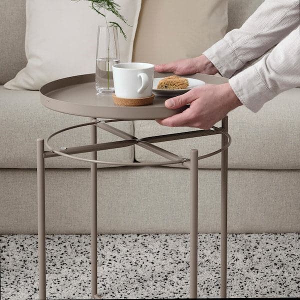GLADOM - Tray table, dark grey-beige, 45x53 cm - best price from Maltashopper.com 30513763