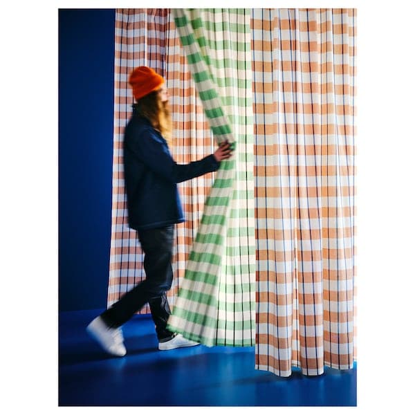 Ikea GLANSHAGTORN - Tent, 1 sheet, orange white/blue, , 300x300 cm