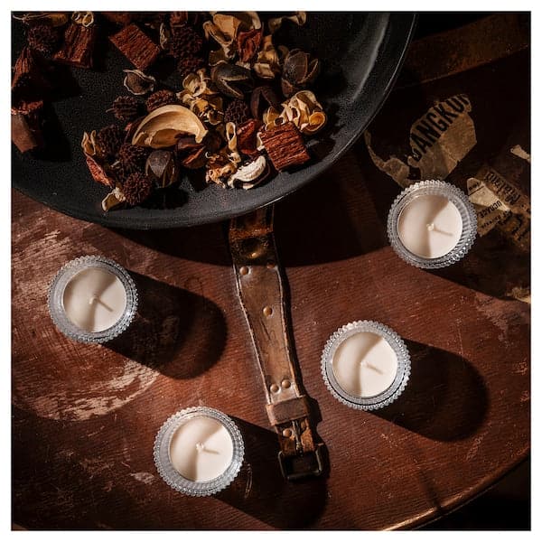 Ikea GLANSLIND - Scented tealight, smoky vanilla/light beige, 3.5 hr