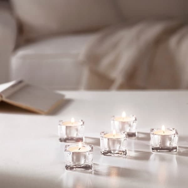 Ikea GLASIG - Tealight holder, clear glass, 5x5 cm