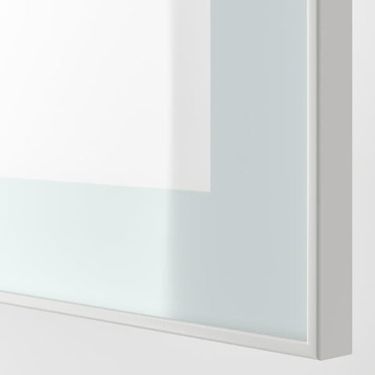 GLASSVIK - Glass door, white/light green frosted glass, 60x38 cm - best price from Maltashopper.com 80540900