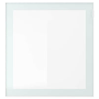 GLASSVIK glass door, white/light green frosted glass, 60x64 cm