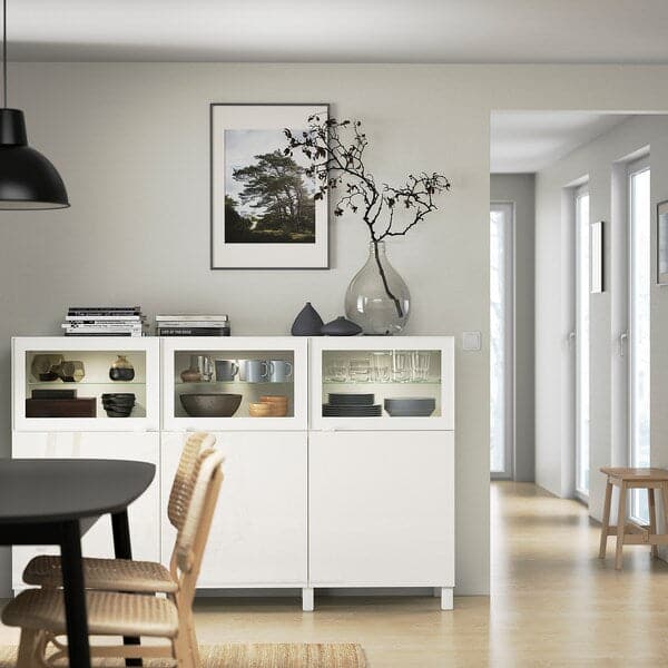 Ikea GLASSVIK - Glass door, white/clear glass ,