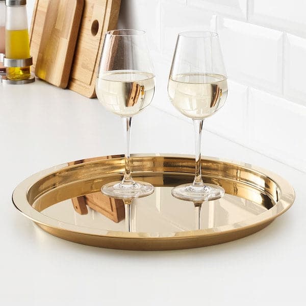 GLATTIS - Tray, brass-colour, 38 cm - best price from Maltashopper.com 70350113