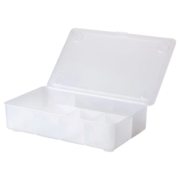 Ikea GLIS - Box with lid, transparent, 34x21 cm