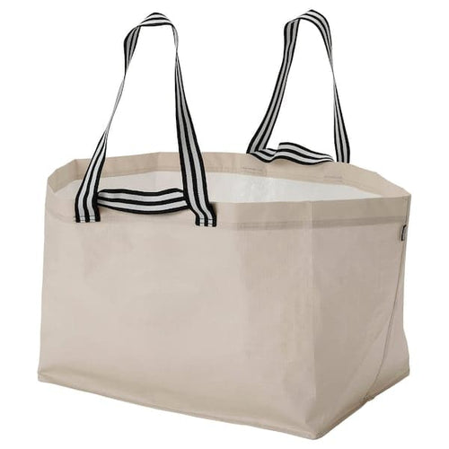 GÖRSNYGG - Carrier bag, large, light beige, 57x37x39 cm/71 l