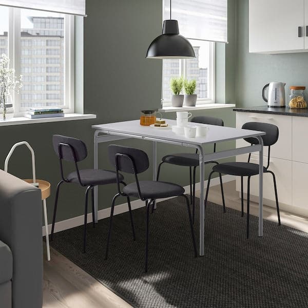 Ikea GRÅSALA / ÖSTANÖ - Table and 4 chairs, grey/Remmarn grey, 110 cm