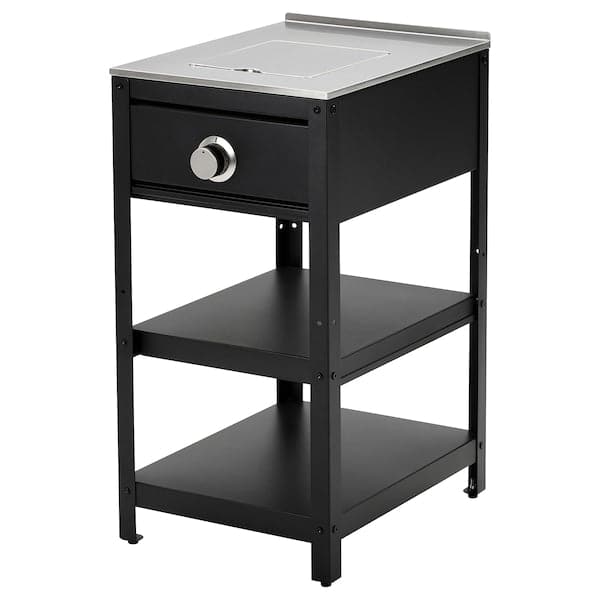 Ikea GRILLSKÄR Side burner - black/stainless steel from outside 48x61 cm