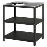 GRILLSKÄR unit for sink, black/stainless steel outdoor, 86x61 cm