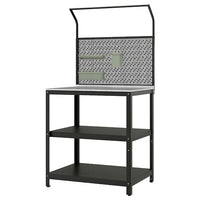 GRILLSKÄR kitchen island w back panel, stainless steel/outdoor, 86x61x176 cm