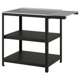GRILLSKÄR kitchen island w side table, stainless steel/outdoor, 93/116x61 cm