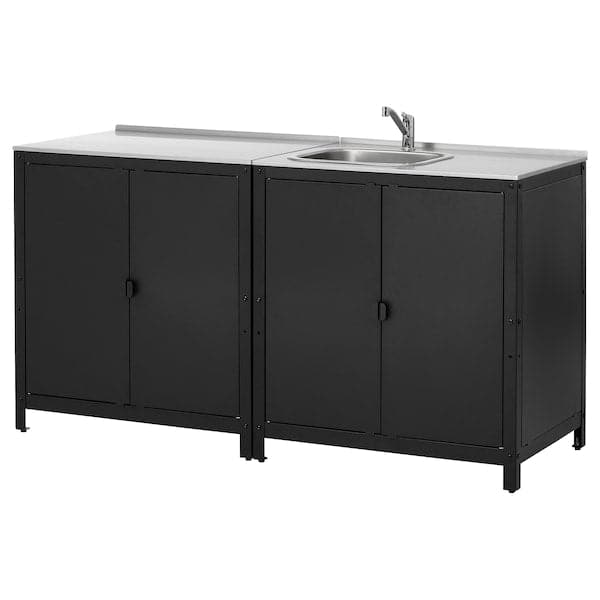 Ikea GRILLSKÄR - Cabinet with sink/mobile, outdoor, stainless steel, 172x61 cm
