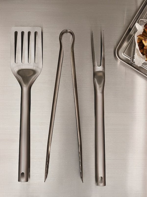 GRILLTIDER - 3-piece barbecue tools set, stainless steel - Premium from Ikea - Just €14.99! Shop now at Maltashopper.com