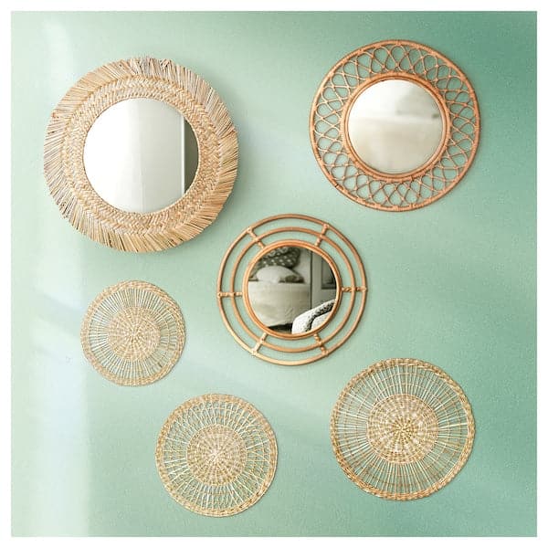 Ikea GRINSBOL - Mirror, rattan, 55 cm