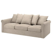 GRÖNLID cover for 3-seat sofa, Hillared beige, 247 cm