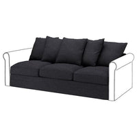 GRÖNLID cover for 3-seat section, Hillared anthracite