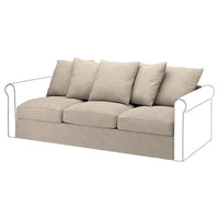 GRÖNLID cover for 3-seat section, Hillared beige