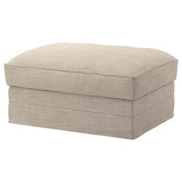 GRÖNLID cover for footstool with storage, Hillared beige