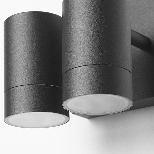 Ikea GRÖNSPRÖT - Double wall light installed fixed, outdoor black ,