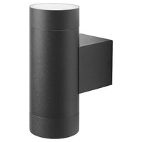 GRÖNSPRÖT wall up/downlighter, wired-in, outdoor black, 16 cm