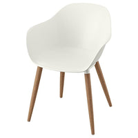 GRÖNSTA chair with armrests, in/outdoor, white, 59x78x49 cm