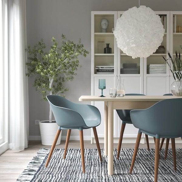 Ikea GRÖNSTA - Chair with armrests, in/outdoor, grey-turquoise