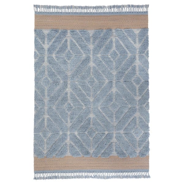 Ikea GULDÄXINGAR - Carpet, long pile, blue/grey/handmade,170x240 cm