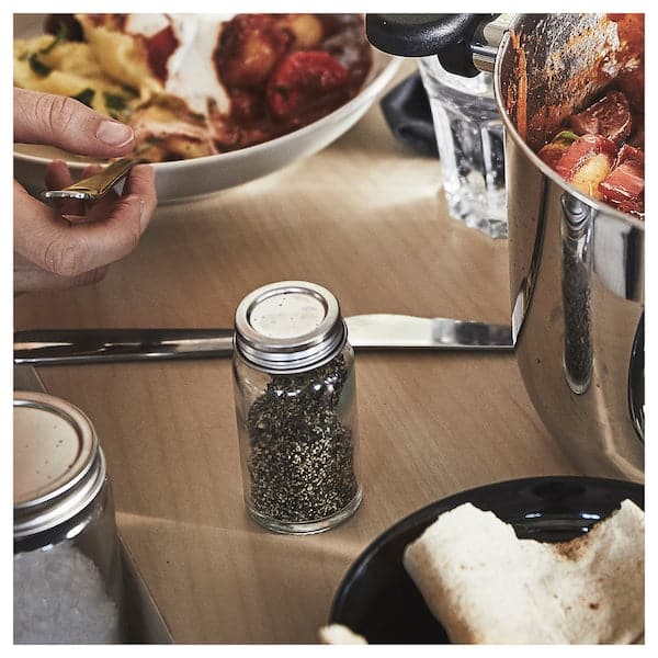 Ikea GULDFISK - Spice jar, clear glass/stainless steel, 6 cl