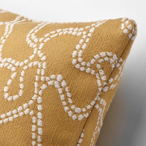 Ikea GULDFLY - Cushion cover, dark yellow/off-white, 50x50 cm