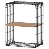GULLHULT wall shelf, black/pine antique effect, 30x40 cm