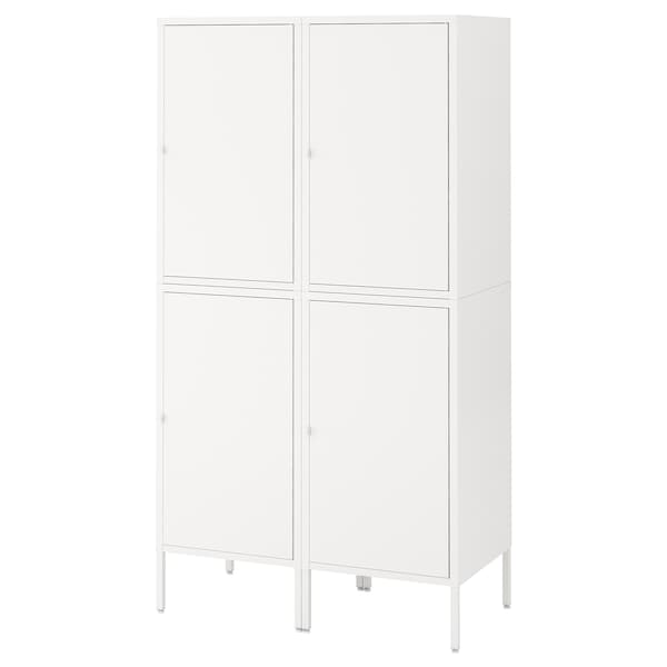 HÄLLAN - Storage combination with doors, white, 90x47x167 cm
