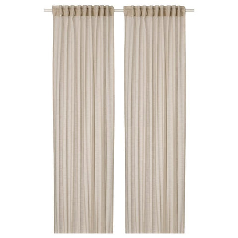 Ikea HÄLLEBRÄCKA - Thin curtain, 2 sheets, light beige,145x300 cm