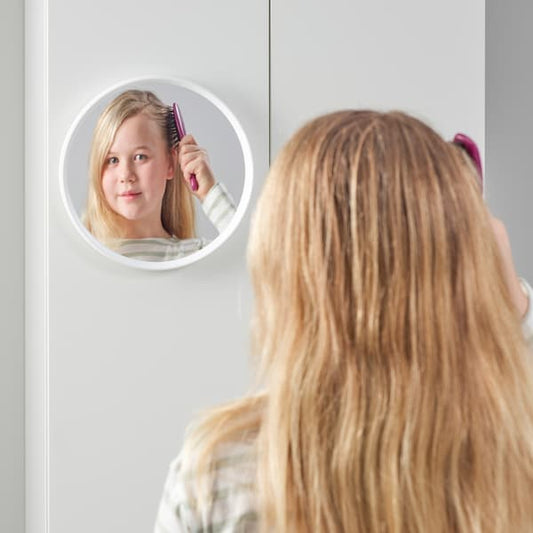 Ikea HÄNGIG - Mirror, white/round, 26 cm