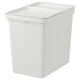 HÅLLBAR bin with lid, light grey, 22 l