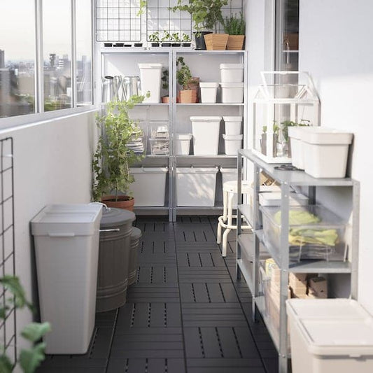 Ikea HÅLLBAR - Bin with lid, light grey, 3 l