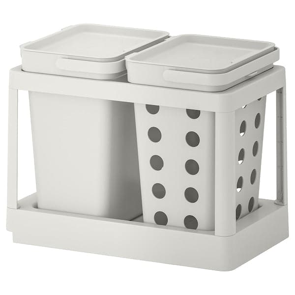 Ikea HÅLLBAR - Waste sorting solution, with pull-out ventilated/light grey, 20 l