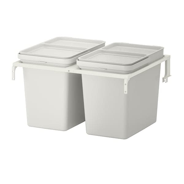 Ikea HÅLLBAR - Waste sorting solution, for METOD kitchen drawer/light grey, 44 l