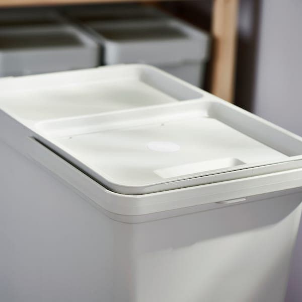 Ikea HÅLLBAR - Waste sorting solution, for METOD kitchen drawer/light grey, 57 l