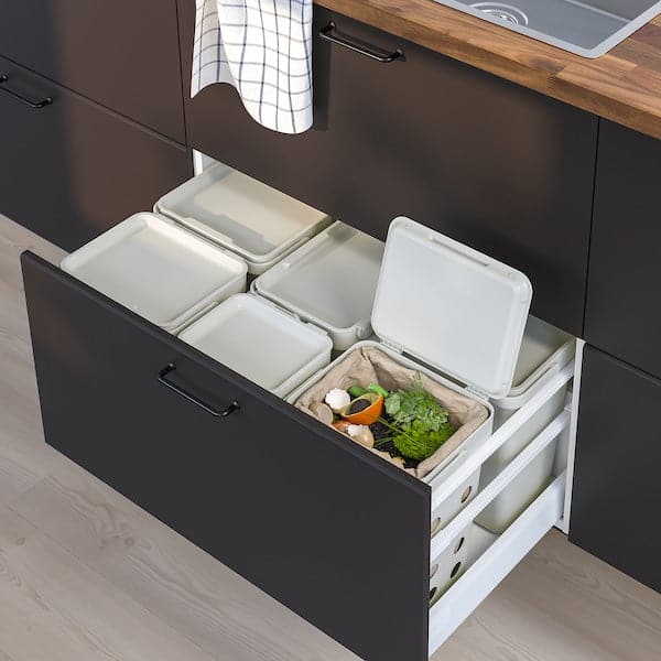 Ikea HÅLLBAR - Waste sorting solution, for METOD kitchen drawer ventilated/light grey, 53 l