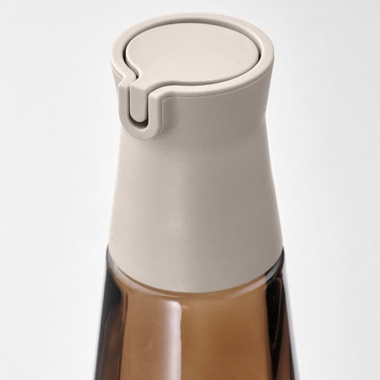 Ikea HALVTOM - Bottle with pour spout, glass/brown, 19 cm