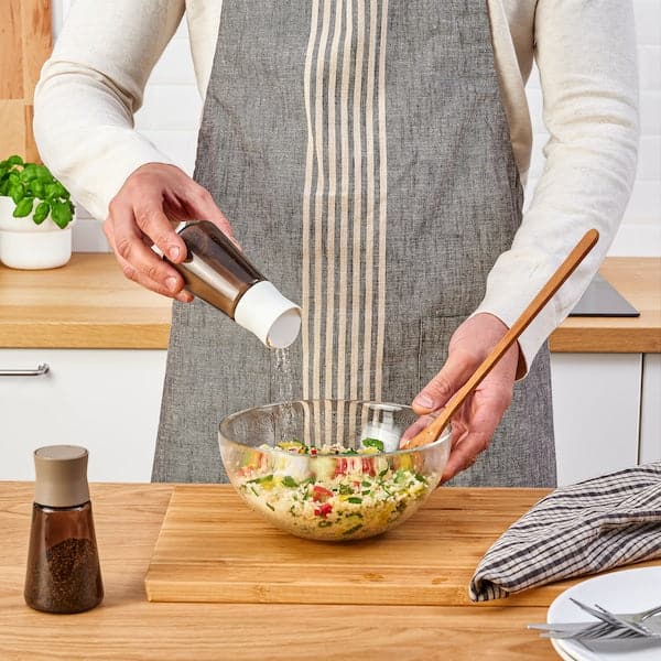 HALVTOM - Salt and pepper shakers, glass/brown, 12 cm - best price from Maltashopper.com 00523443