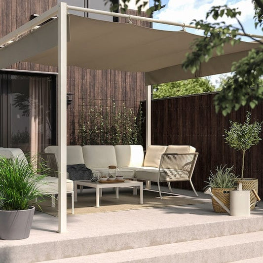 Ikea HAMMARÖN - Pergola, grey-beige/dark grey-beige, 300x300 cm