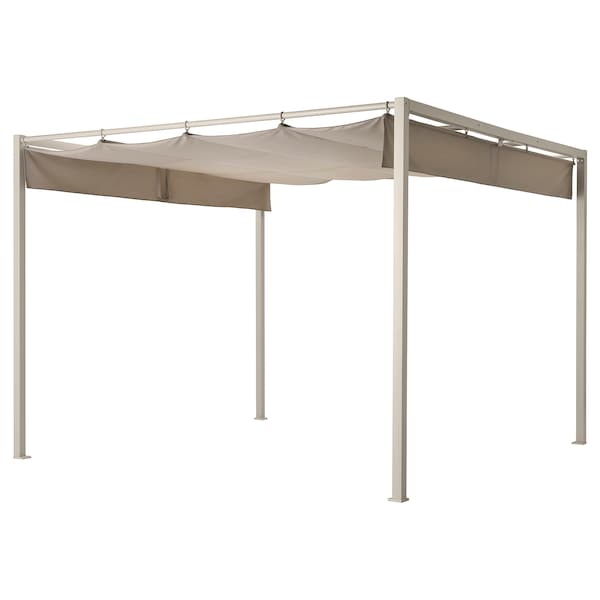 Ikea HAMMARÖN - Canopy for pergola, dark grey-beige, 300x300 cm