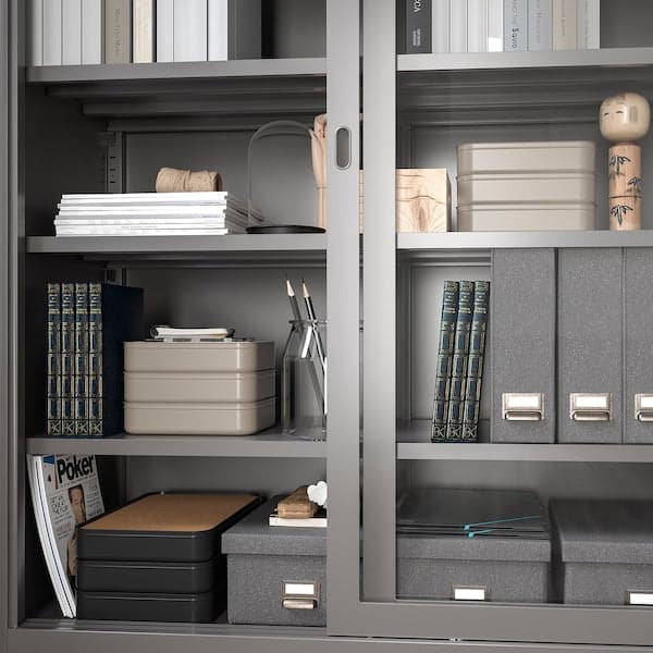 Ikea HARVMATTA - Box with compartments, dark grey-beige, 24x18x6 cm