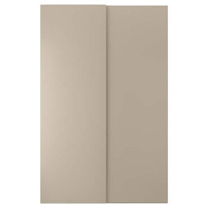 Ikea HASVIK - Pair of sliding doors, grey-beige, 150x236 cm