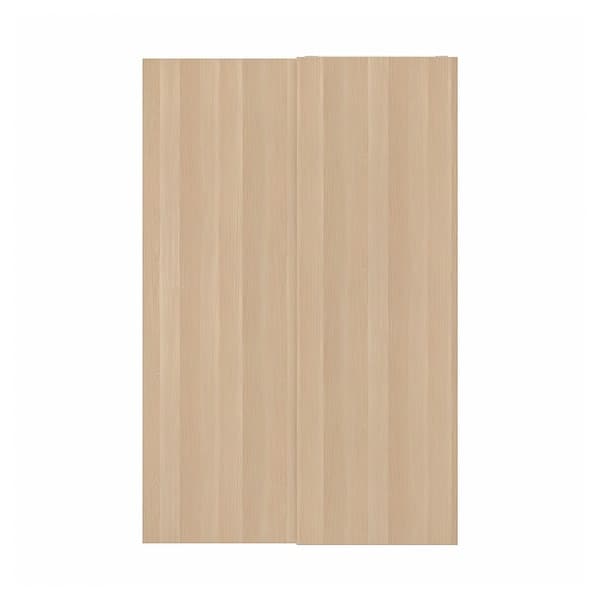 HASVIK pair of sliding doors, white stained oak effect, 150x236 cm