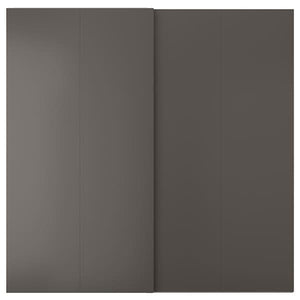 Ikea HASVIK - Pair of sliding doors, dark grey, 200x201 cm
