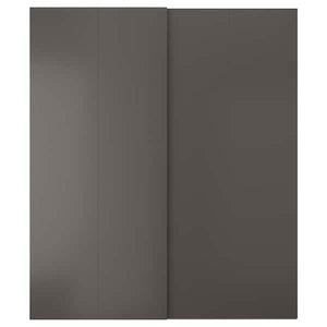 Ikea HASVIK - Pair of sliding doors, dark grey, 200x236 cm