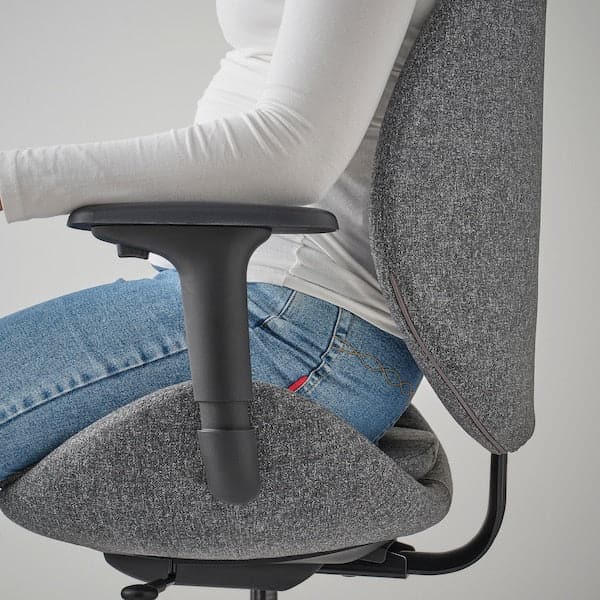 Ikea HATTEFJÄLL - Office chair with armrests, Gunnared dark grey/black ,