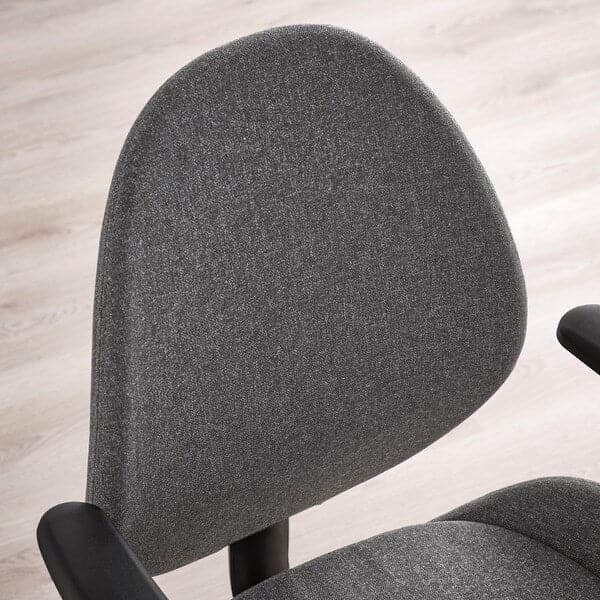 HATTEFJÄLL - Office chair with armrests, Gunnared dark grey/black , - best price from Maltashopper.com 30538971